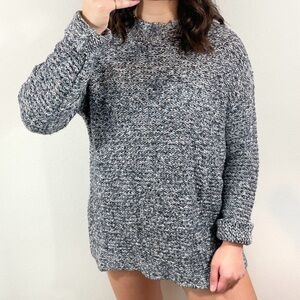 Gray and white colorful knit sweater